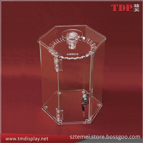 Manufacturer New Design Acrylic Lockable Rotating Necklace Display Case, Acrylic Elegant Rotating Necklace Display Stands